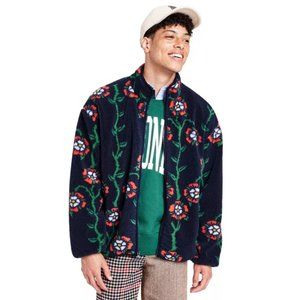 NWT Men's Rose Print Fleece Zip Up Jacket - Rowing Blazers x Target - Medium